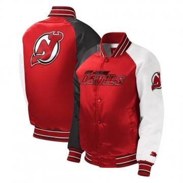 New Jersey Devils Youth Varsity Satin Jacket New Jersey Devils Youth Varsity Satin Jacket