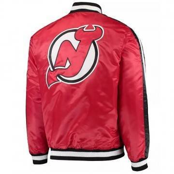 Starter Red New Jersey Devils O-Line Satin Full-Snap Jacket Starter Red New Jersey Devils O-Line Satin Full-Snap Jacket