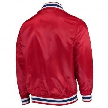 New England Patriots Captain Red Varsity Satin Jacket