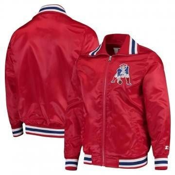 New England Patriots Captain Red Varsity Satin Jacket