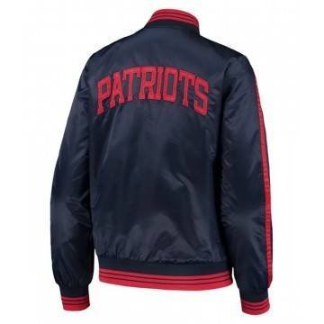 Overtime New England Patriots Full-Snap Navy Varsity Satin Jacket Overtime New England Patriots Full-Snap Navy Varsity Satin Jacket