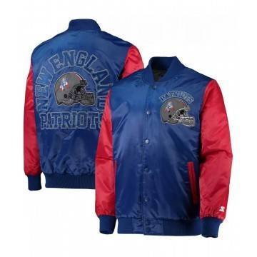 New England Patriots Locker Room Throwback Red and Blue Jacket New England Patriots Locker Room Throwback Red and Blue Jacket