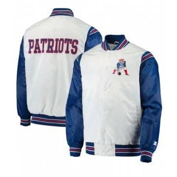 New England Patriots Renegade Historic Bomber Satin Jacket