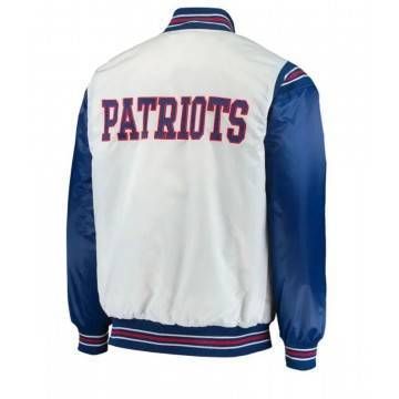 New England Patriots Renegade Historic Bomber Satin Jacket