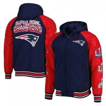 New England Patriots Defender Royal Hoodie Varsity Jacket New England Patriots Defender Royal Hoodie Varsity Jacket