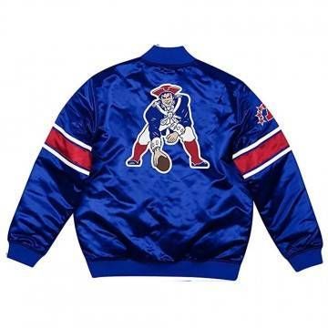 New England Patriots Classic Logo Royal Satin Jacket