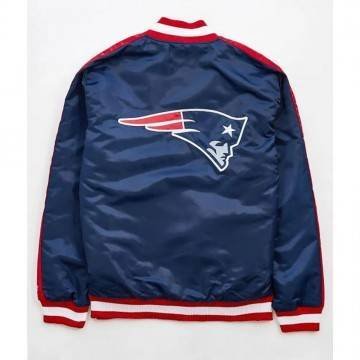 New England Patriots Satin Striped Navy Blue Jacket