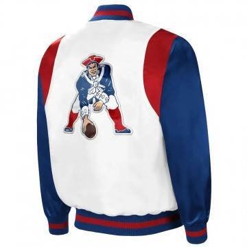 The All-American New England Patriots White and Royal Satin Jacket