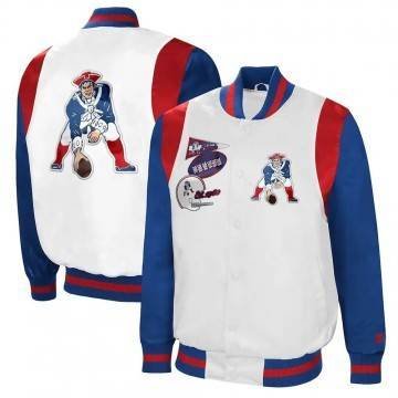 The All-American New England Patriots White and Royal Satin Jacket