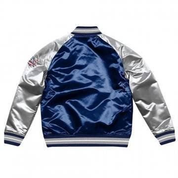 The Pick and Roll New England Patriots Navy Blue Satin Jacket The Pick and Roll New England Patriots Navy Blue Satin Jacket