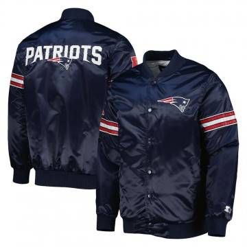 New England Patriots Navy Blue Satin Jacket