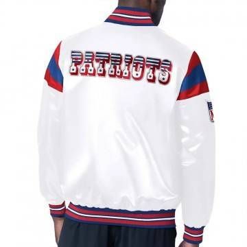 New England Patriots Midweight White Satin Jacket New England Patriots Midweight White Satin Jacket