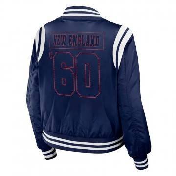 New England Patriots Navy Bomber Jacket New England Patriots Navy Bomber Jacket