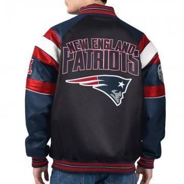 New England Patriots Faux Leather Varsity Jacket