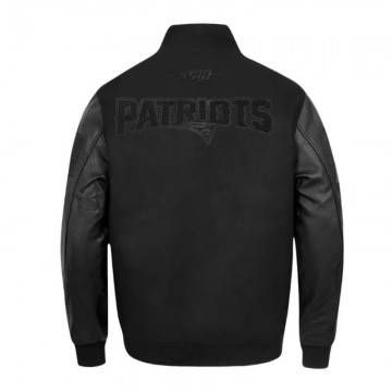 New England Patriots Triple Black Varsity Jacket