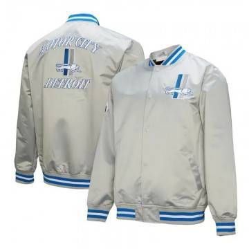 Detroit Lions Gray Satin Double Down Jacket