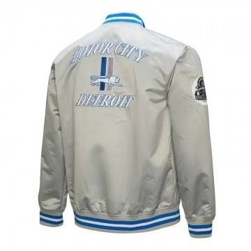 Detroit Lions Gray Satin Double Down Jacket