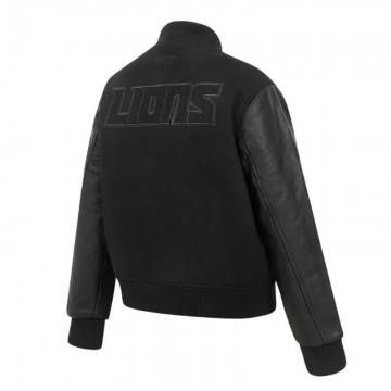Detroit Lions Triple Black Varsity Jacket