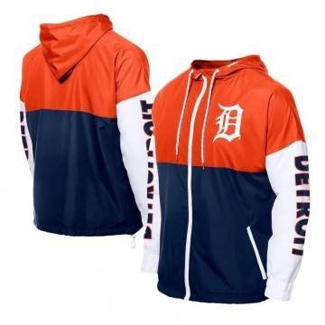 Navy & Orange Detroit Tigers Hoodie Windbreaker Navy & Orange Detroit Tigers Hoodie Windbreaker