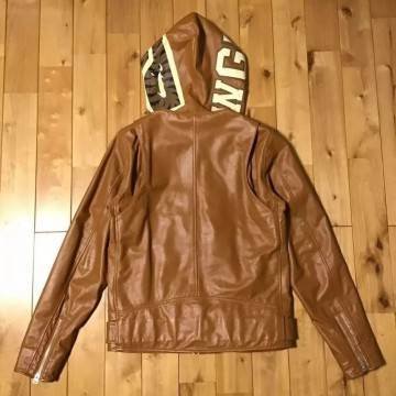 BAPE Leather Shark Hoodie Jacket BAPE Leather Shark Hoodie Jacket