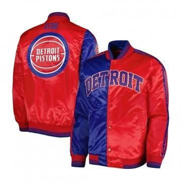 Royal/Red Detroit Pistons Fast Break Satin Jacket