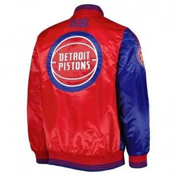 Royal/Red Detroit Pistons Fast Break Satin Jacket