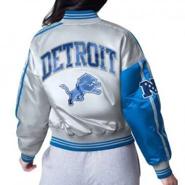 Detroit Lions Zone Blitz Blue/Silver Jacket