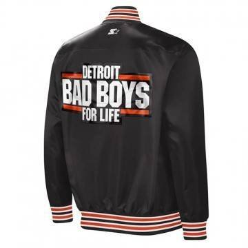 Detroit Bad Boys Black Tradition II Satin Jacket Detroit Bad Boys Black Tradition II Satin Jacket