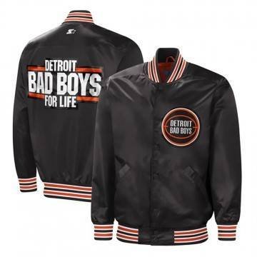 Detroit Bad Boys Black Tradition II Satin Jacket Detroit Bad Boys Black Tradition II Satin Jacket