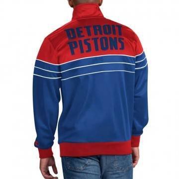 Detroit Pistons Red and Blue Knit Full-Zip Jacket