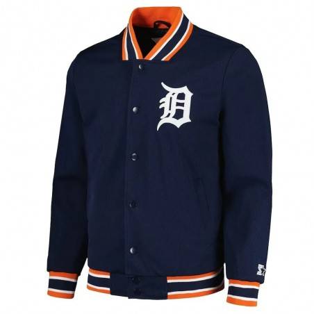 Navy Blue Detroit Tigers Satin Jacket