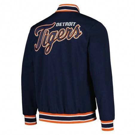 Navy Blue Detroit Tigers Satin Jacket