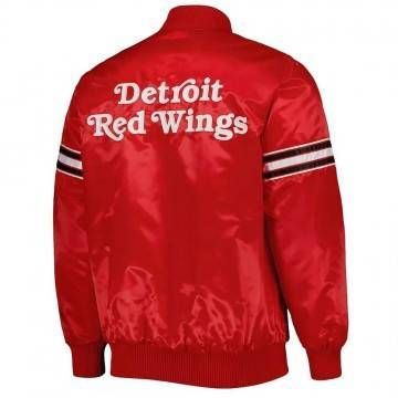 Detroit Red Wings Pick & Roll Red Satin Jacket