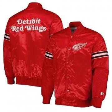 Detroit Red Wings Pick & Roll Red Satin Jacket