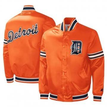 Slider Detroit Tigers Orange Varsity Satin Jacket