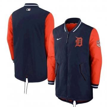 Detroit Tigers Dugout Performance Blue and Orange Jacket
