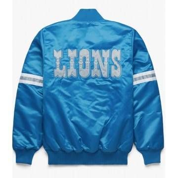 Detroit Lions Bomber Satin Light Blue Jacket