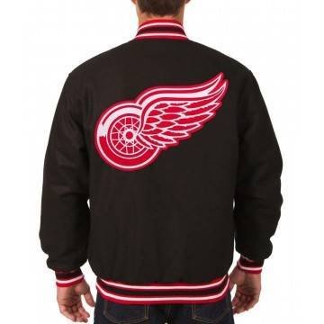 Varsity Detroit Red Wings Wool Black Jacket