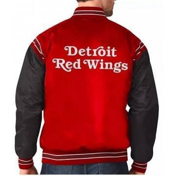 Starter Detroit Red Wings Satin Red and Black Varsity Jacket