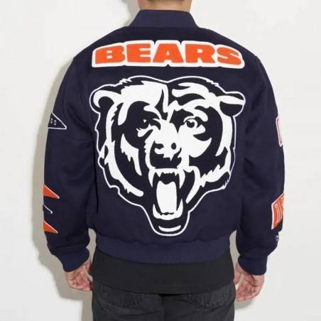 Retro Chicago Bears Navy Varsity Wool Pennant Jacket