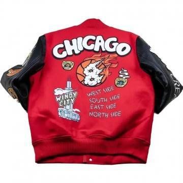 Chicago Bull Windy City Red Varsity Jacket
