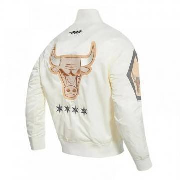 Chicago Bulls 2024/25 City Edition Chenille Cream Satin Jacket