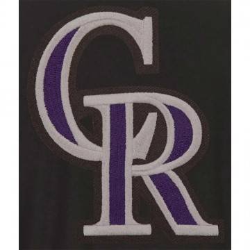 Colorado Rockies Gray and Black Varsity Wool Jacket