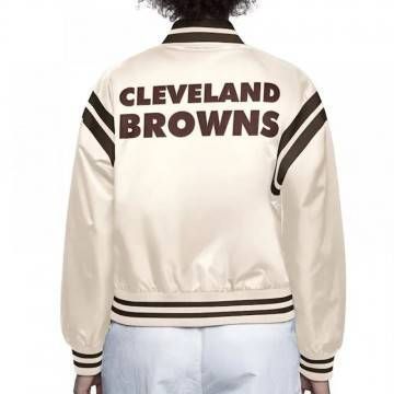Cleveland Browns Full Count Satin Cream Jacket