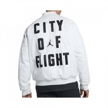 City of Flight AJ23 White Bomber Jacket City of Flight AJ23 White Bomber Jacket