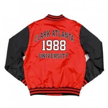 Clark Atlanta Red and Black Baseball Jacket