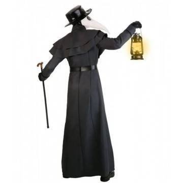 Classic Plague Doctor Black Wool Coat
