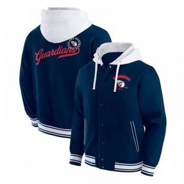 Cleveland Guardians Navy Cotton Hooded Jacket