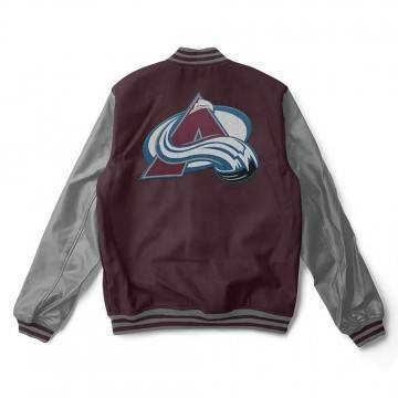 Colorado Avalanche Varsity Maroon and Gray Jacket