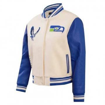 Seattle Seahawks Cream Retro Varsity Jacket Seattle Seahawks Cream Retro Varsity Jacket